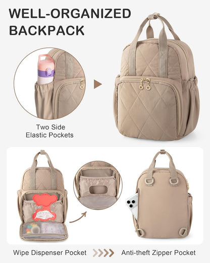 Small Diaper Bag Backpack, Mini Diaper Purse Crossbody Bag for Women