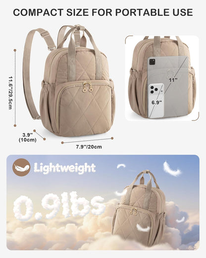 Small Diaper Bag Backpack, Mini Diaper Purse Crossbody Bag for Women
