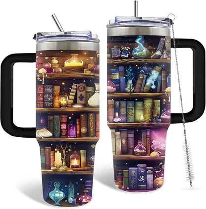 30oz Read Tumbler with Handle & Straw, Bookish Gifts for Women, Booklover | Read Stainless Steel Water Bottle for Readers Librarian, Christmas Birthday Gifts, Reading Accessories Travel Mug 1 Pcs