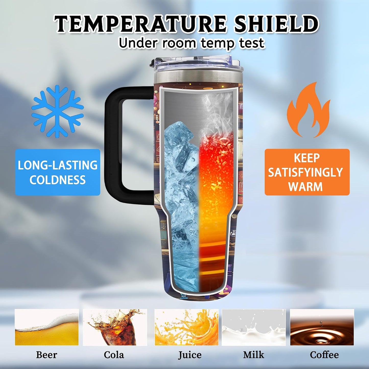 30oz Read Tumbler with Handle & Straw, Bookish Gifts for Women, Booklover | Read Stainless Steel Water Bottle for Readers Librarian, Christmas Birthday Gifts, Reading Accessories Travel Mug 1 Pcs