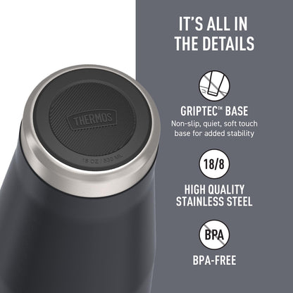 Icon Series 24oz Stainless Steel Tumbler with Slide Lock Lid, Leakproof, Fits Cupholder, Dishwasher Safe, Griptec™ Non‑Slip Base, Keeps Drinks Hot 6 Hrs/Cold 22 Hrs, Mystic Navy