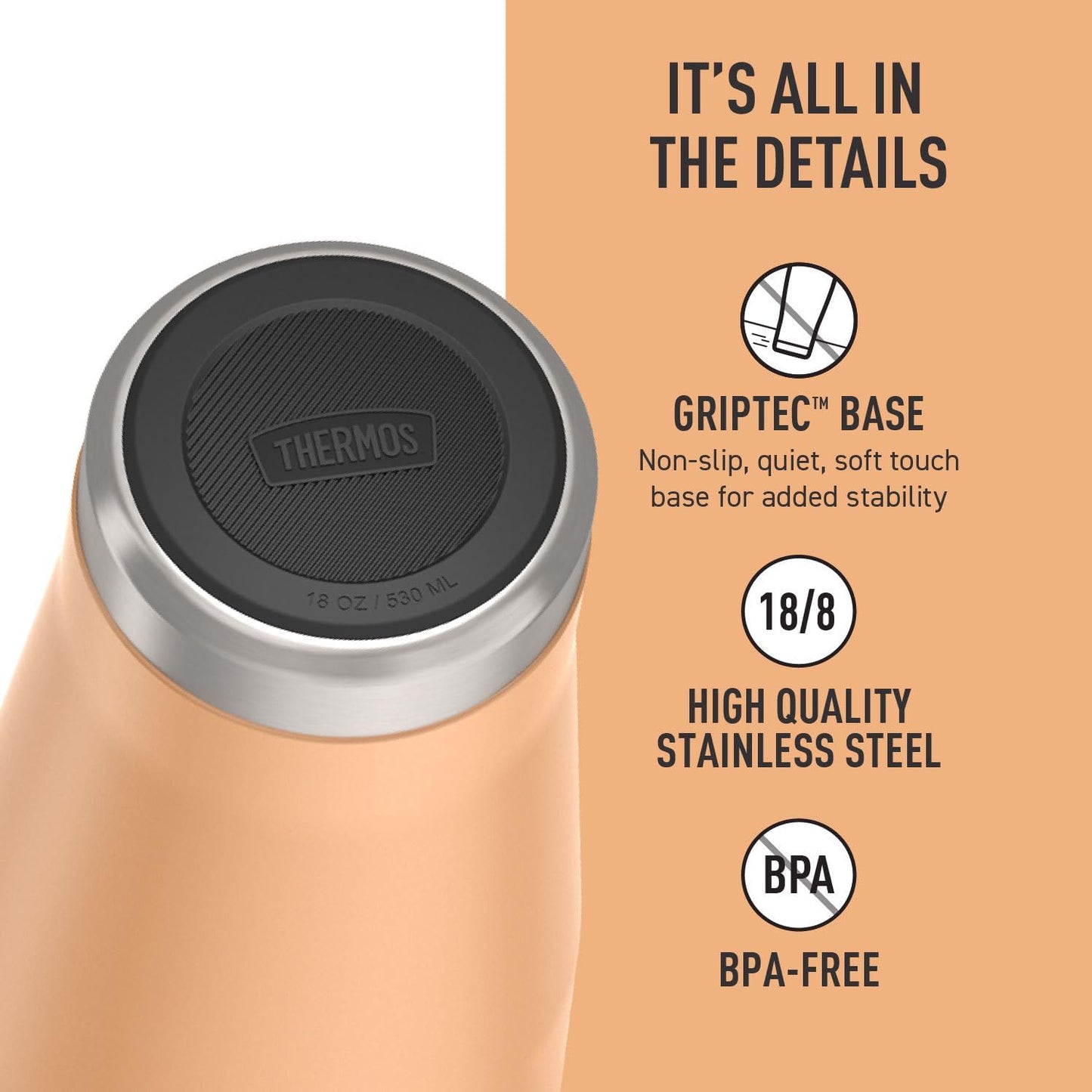 Icon Series 24oz Stainless Steel Tumbler with Slide Lock Lid, Leakproof, Fits Cupholder, Dishwasher Safe, Griptec™ Non‑Slip Base, Keeps Drinks Hot 6 Hrs/Cold 22 Hrs, Mystic Navy