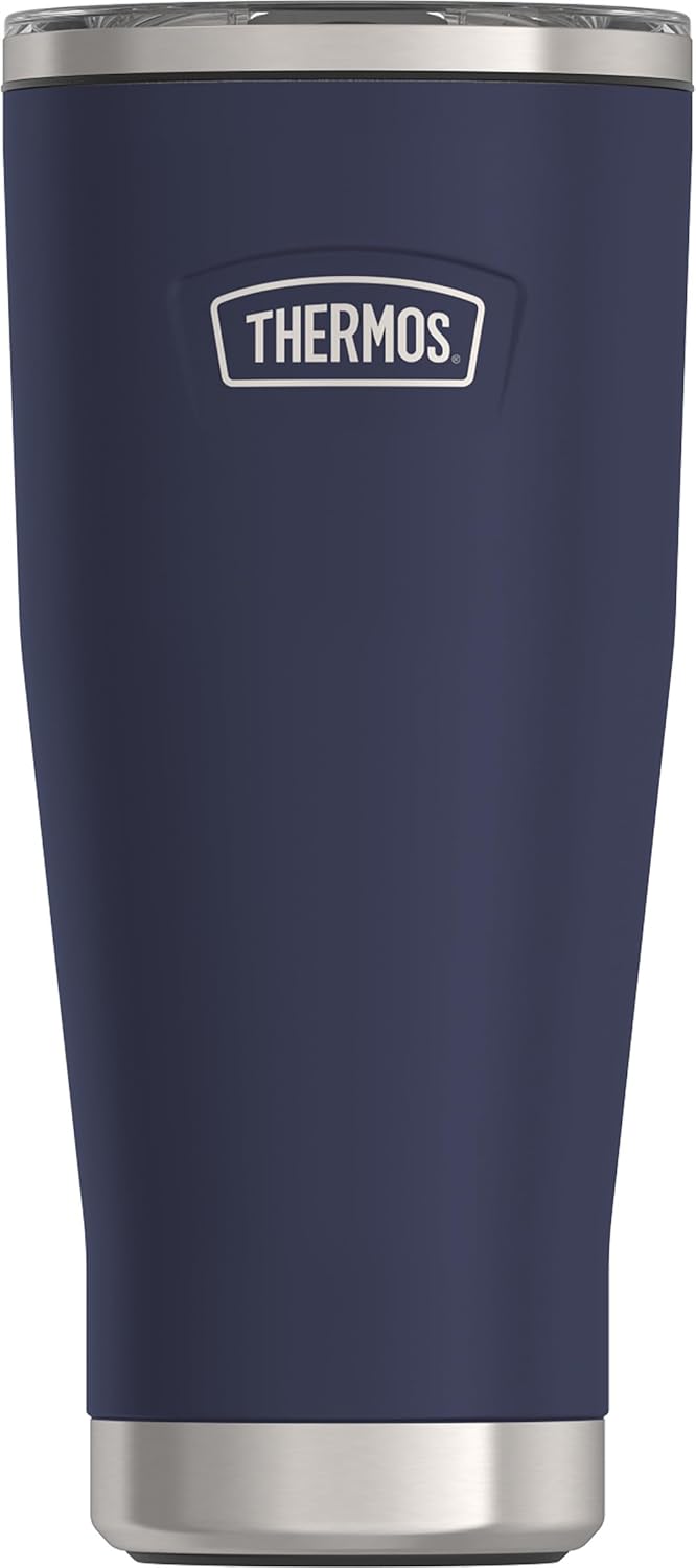 Icon Series 24oz Stainless Steel Tumbler with Slide Lock Lid, Leakproof, Fits Cupholder, Dishwasher Safe, Griptec™ Non‑Slip Base, Keeps Drinks Hot 6 Hrs/Cold 22 Hrs, Mystic Navy