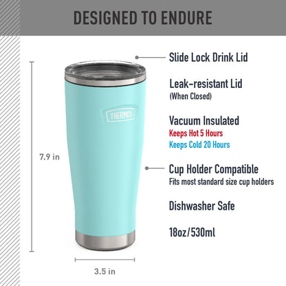 Icon Series 24oz Stainless Steel Tumbler with Slide Lock Lid, Leakproof, Fits Cupholder, Dishwasher Safe, Griptec™ Non‑Slip Base, Keeps Drinks Hot 6 Hrs/Cold 22 Hrs, Mystic Navy