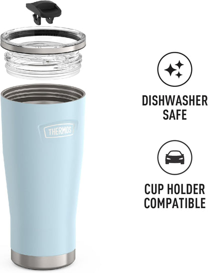 Icon Series 24oz Stainless Steel Tumbler with Slide Lock Lid, Leakproof, Fits Cupholder, Dishwasher Safe, Griptec™ Non‑Slip Base, Keeps Drinks Hot 6 Hrs/Cold 22 Hrs, Mystic Navy