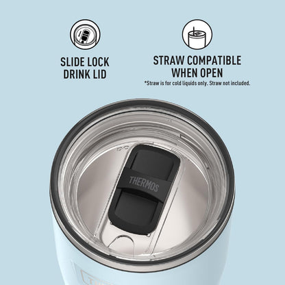 Icon Series 24oz Stainless Steel Tumbler with Slide Lock Lid, Leakproof, Fits Cupholder, Dishwasher Safe, Griptec™ Non‑Slip Base, Keeps Drinks Hot 6 Hrs/Cold 22 Hrs, Mystic Navy