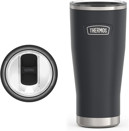 Icon Series 24oz Stainless Steel Tumbler with Slide Lock Lid, Leakproof, Fits Cupholder, Dishwasher Safe, Griptec™ Non‑Slip Base, Keeps Drinks Hot 6 Hrs/Cold 22 Hrs, Mystic Navy