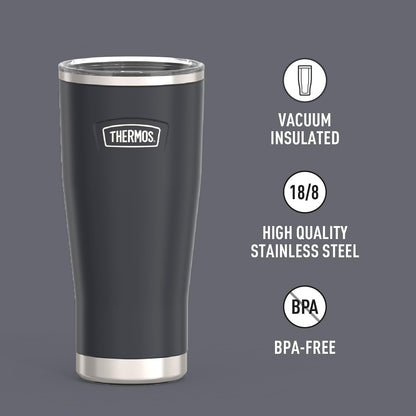 Icon Series 24oz Stainless Steel Tumbler with Slide Lock Lid, Leakproof, Fits Cupholder, Dishwasher Safe, Griptec™ Non‑Slip Base, Keeps Drinks Hot 6 Hrs/Cold 22 Hrs, Mystic Navy