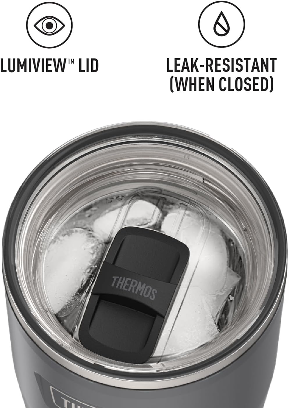 Icon Series 24oz Stainless Steel Tumbler with Slide Lock Lid, Leakproof, Fits Cupholder, Dishwasher Safe, Griptec™ Non‑Slip Base, Keeps Drinks Hot 6 Hrs/Cold 22 Hrs, Mystic Navy