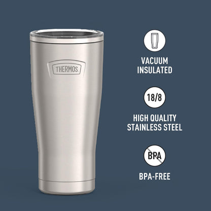 Icon Series 24oz Stainless Steel Tumbler with Slide Lock Lid, Leakproof, Fits Cupholder, Dishwasher Safe, Griptec™ Non‑Slip Base, Keeps Drinks Hot 6 Hrs/Cold 22 Hrs, Mystic Navy