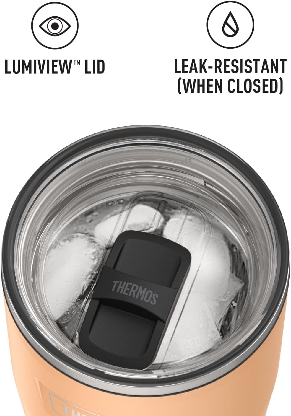 Icon Series 24oz Stainless Steel Tumbler with Slide Lock Lid, Leakproof, Fits Cupholder, Dishwasher Safe, Griptec™ Non‑Slip Base, Keeps Drinks Hot 6 Hrs/Cold 22 Hrs, Mystic Navy
