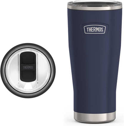 Icon Series 24oz Stainless Steel Tumbler with Slide Lock Lid, Leakproof, Fits Cupholder, Dishwasher Safe, Griptec™ Non‑Slip Base, Keeps Drinks Hot 6 Hrs/Cold 22 Hrs, Mystic Navy