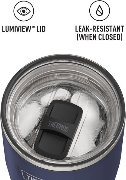 Icon Series 24oz Stainless Steel Tumbler with Slide Lock Lid, Leakproof, Fits Cupholder, Dishwasher Safe, Griptec™ Non‑Slip Base, Keeps Drinks Hot 6 Hrs/Cold 22 Hrs, Mystic Navy