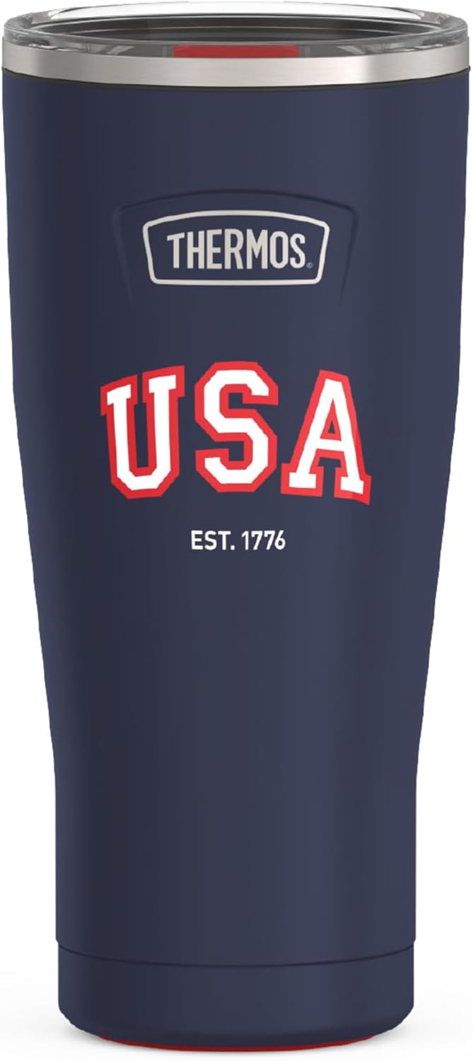Icon Series 24oz Stainless Steel Tumbler with Slide Lock Lid, Leakproof, Fits Cupholder, Dishwasher Safe, Griptec™ Non‑Slip Base, Keeps Drinks Hot 6 Hrs/Cold 22 Hrs, Mystic Navy