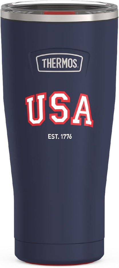 Icon Series 24oz Stainless Steel Tumbler with Slide Lock Lid, Leakproof, Fits Cupholder, Dishwasher Safe, Griptec™ Non‑Slip Base, Keeps Drinks Hot 6 Hrs/Cold 22 Hrs, Mystic Navy