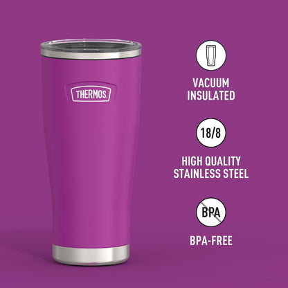 Icon Series 24oz Stainless Steel Tumbler with Slide Lock Lid, Leakproof, Fits Cupholder, Dishwasher Safe, Griptec™ Non‑Slip Base, Keeps Drinks Hot 6 Hrs/Cold 22 Hrs, Mystic Navy