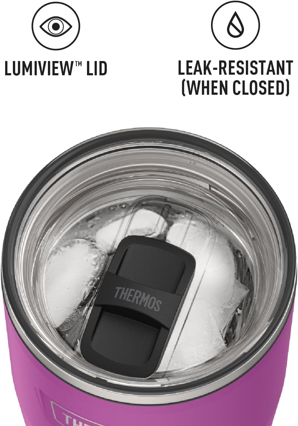 Icon Series 24oz Stainless Steel Tumbler with Slide Lock Lid, Leakproof, Fits Cupholder, Dishwasher Safe, Griptec™ Non‑Slip Base, Keeps Drinks Hot 6 Hrs/Cold 22 Hrs, Mystic Navy