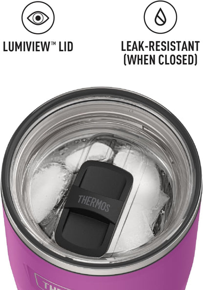 Icon Series 24oz Stainless Steel Tumbler with Slide Lock Lid, Leakproof, Fits Cupholder, Dishwasher Safe, Griptec™ Non‑Slip Base, Keeps Drinks Hot 6 Hrs/Cold 22 Hrs, Mystic Navy