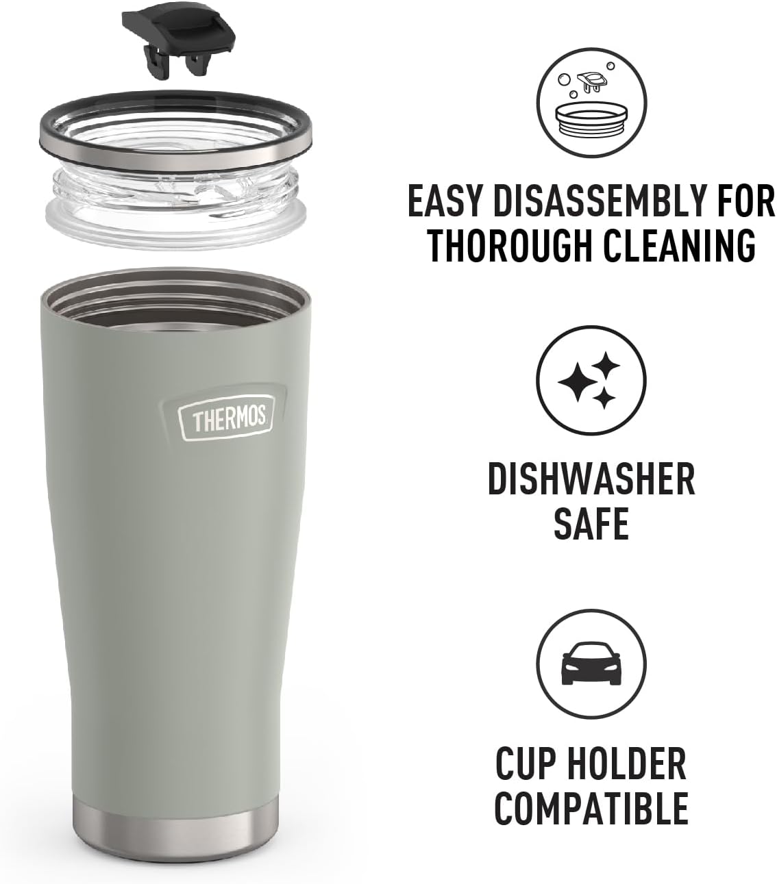 Icon Series 24oz Stainless Steel Tumbler with Slide Lock Lid, Leakproof, Fits Cupholder, Dishwasher Safe, Griptec™ Non‑Slip Base, Keeps Drinks Hot 6 Hrs/Cold 22 Hrs, Mystic Navy
