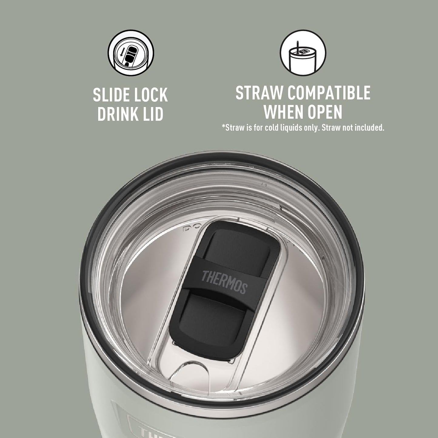 Icon Series 24oz Stainless Steel Tumbler with Slide Lock Lid, Leakproof, Fits Cupholder, Dishwasher Safe, Griptec™ Non‑Slip Base, Keeps Drinks Hot 6 Hrs/Cold 22 Hrs, Mystic Navy