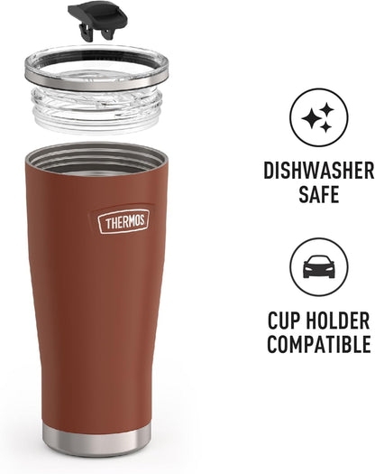 Icon Series 24oz Stainless Steel Tumbler with Slide Lock Lid, Leakproof, Fits Cupholder, Dishwasher Safe, Griptec™ Non‑Slip Base, Keeps Drinks Hot 6 Hrs/Cold 22 Hrs, Mystic Navy