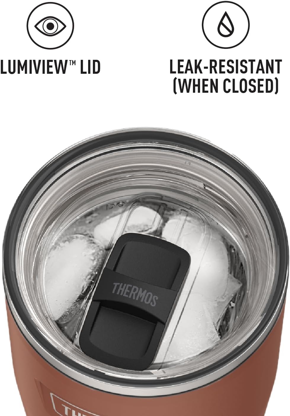 Icon Series 24oz Stainless Steel Tumbler with Slide Lock Lid, Leakproof, Fits Cupholder, Dishwasher Safe, Griptec™ Non‑Slip Base, Keeps Drinks Hot 6 Hrs/Cold 22 Hrs, Mystic Navy