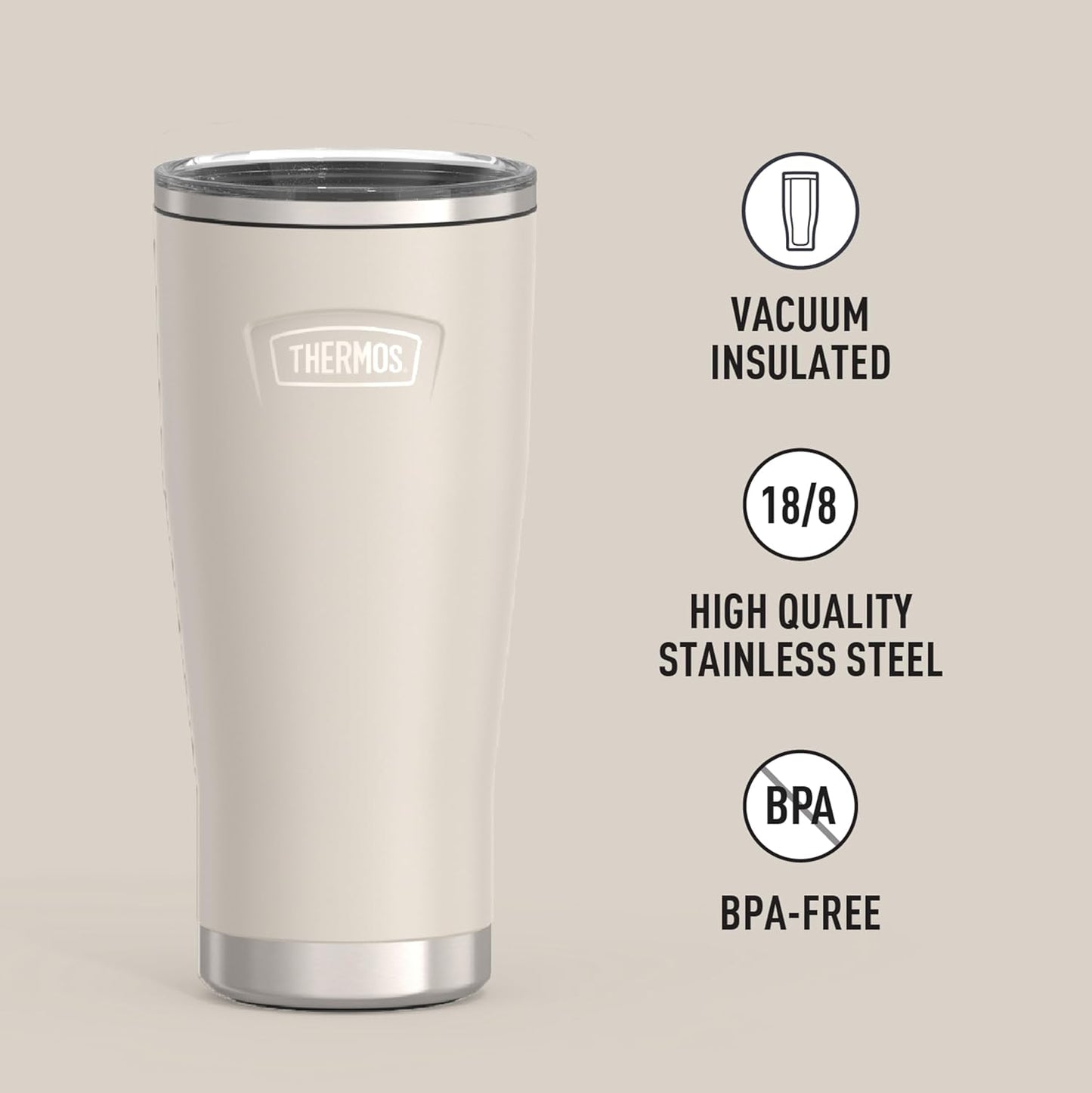 Icon Series 24oz Stainless Steel Tumbler with Slide Lock Lid, Leakproof, Fits Cupholder, Dishwasher Safe, Griptec™ Non‑Slip Base, Keeps Drinks Hot 6 Hrs/Cold 22 Hrs, Mystic Navy
