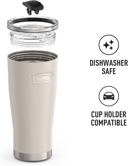 Icon Series 24oz Stainless Steel Tumbler with Slide Lock Lid, Leakproof, Fits Cupholder, Dishwasher Safe, Griptec™ Non‑Slip Base, Keeps Drinks Hot 6 Hrs/Cold 22 Hrs, Mystic Navy