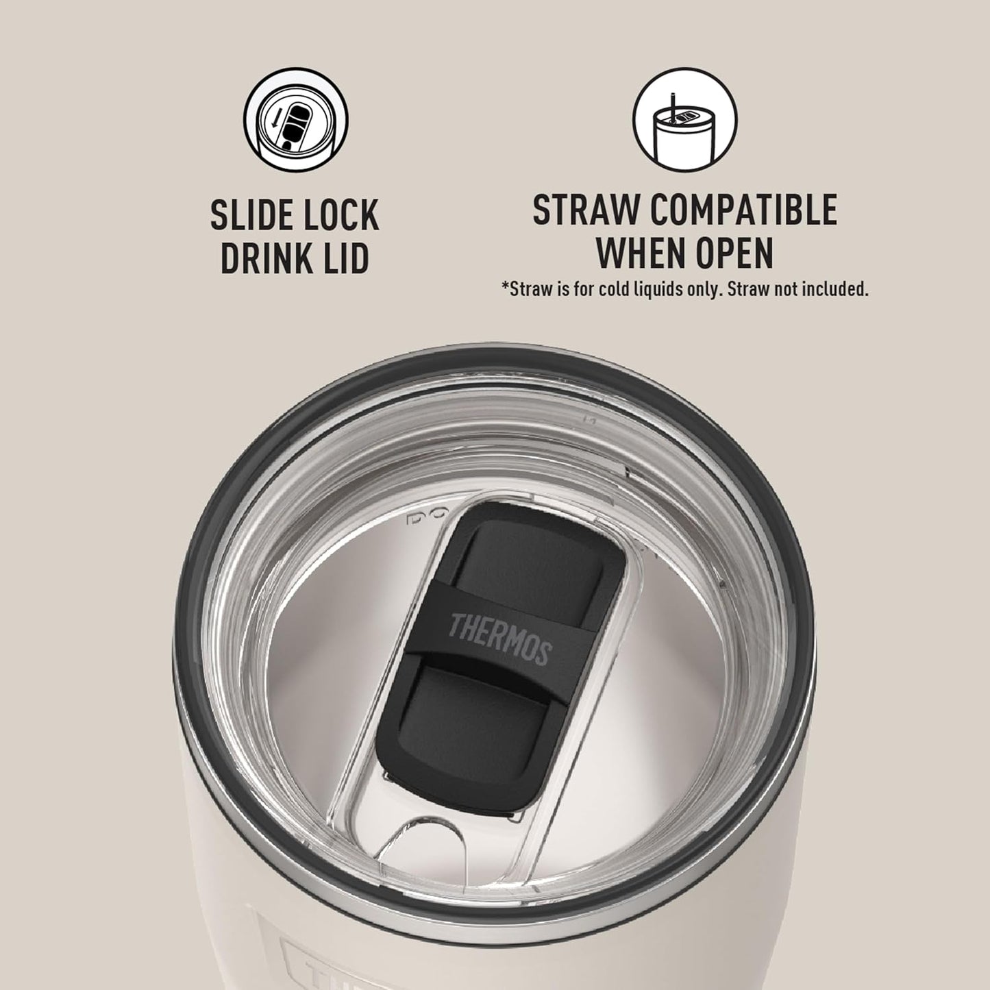 Icon Series 24oz Stainless Steel Tumbler with Slide Lock Lid, Leakproof, Fits Cupholder, Dishwasher Safe, Griptec™ Non‑Slip Base, Keeps Drinks Hot 6 Hrs/Cold 22 Hrs, Mystic Navy