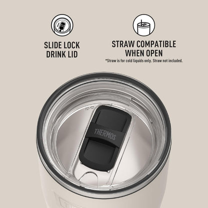 Icon Series 24oz Stainless Steel Tumbler with Slide Lock Lid, Leakproof, Fits Cupholder, Dishwasher Safe, Griptec™ Non‑Slip Base, Keeps Drinks Hot 6 Hrs/Cold 22 Hrs, Mystic Navy