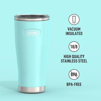 Icon Series 24oz Stainless Steel Tumbler with Slide Lock Lid, Leakproof, Fits Cupholder, Dishwasher Safe, Griptec™ Non‑Slip Base, Keeps Drinks Hot 6 Hrs/Cold 22 Hrs, Mystic Navy