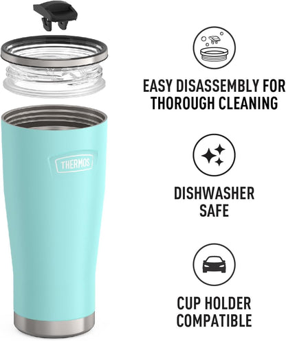 Icon Series 24oz Stainless Steel Tumbler with Slide Lock Lid, Leakproof, Fits Cupholder, Dishwasher Safe, Griptec™ Non‑Slip Base, Keeps Drinks Hot 6 Hrs/Cold 22 Hrs, Mystic Navy