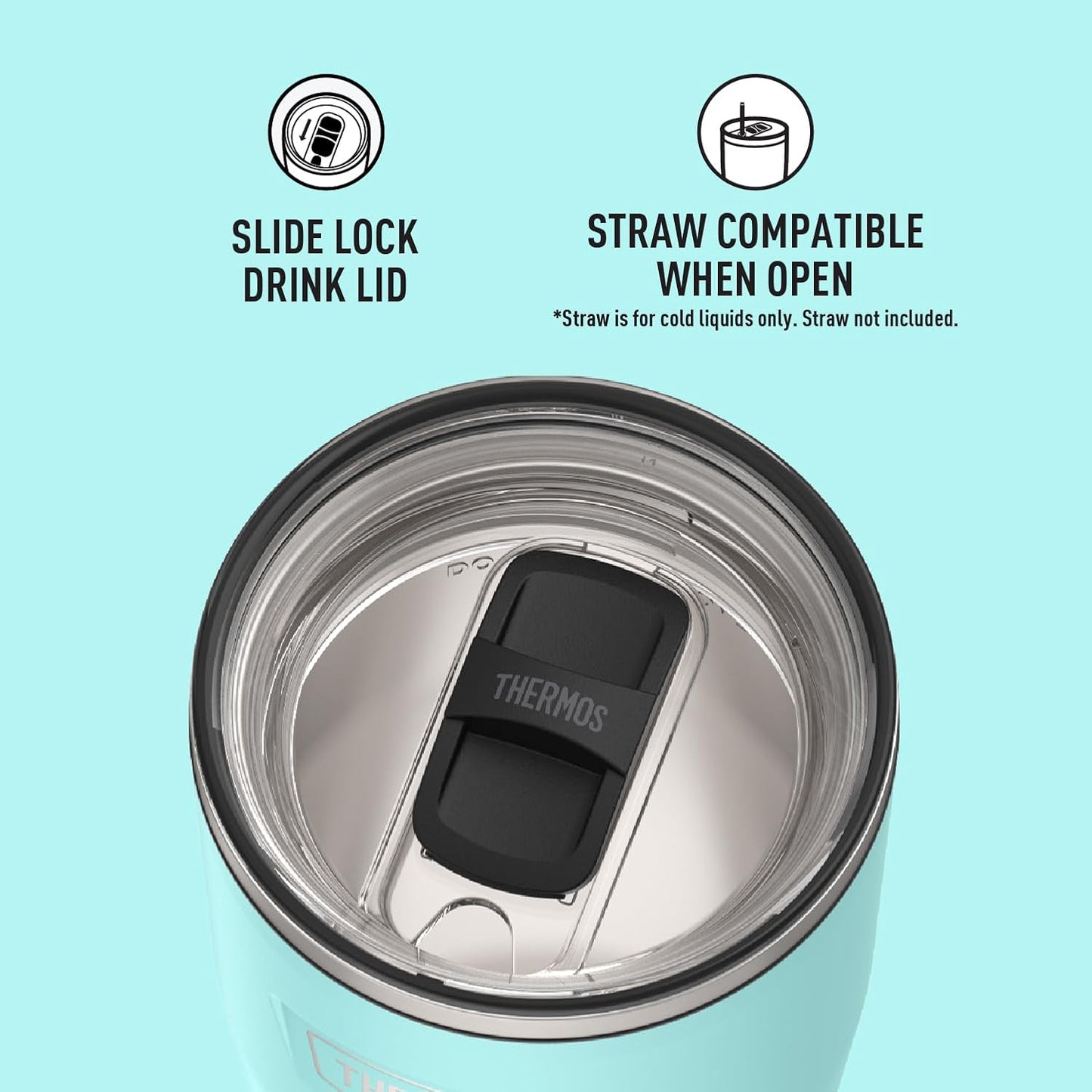 Icon Series 24oz Stainless Steel Tumbler with Slide Lock Lid, Leakproof, Fits Cupholder, Dishwasher Safe, Griptec™ Non‑Slip Base, Keeps Drinks Hot 6 Hrs/Cold 22 Hrs, Mystic Navy