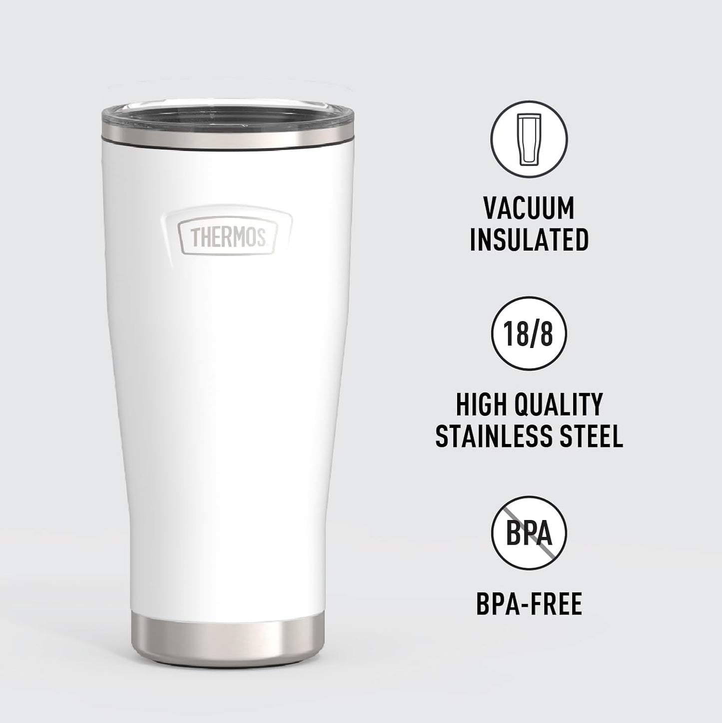 Icon Series 24oz Stainless Steel Tumbler with Slide Lock Lid, Leakproof, Fits Cupholder, Dishwasher Safe, Griptec™ Non‑Slip Base, Keeps Drinks Hot 6 Hrs/Cold 22 Hrs, Mystic Navy