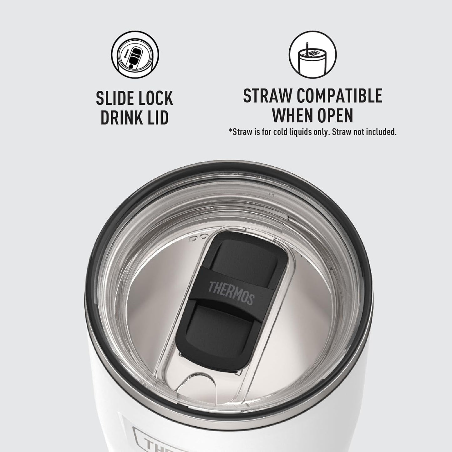 Icon Series 24oz Stainless Steel Tumbler with Slide Lock Lid, Leakproof, Fits Cupholder, Dishwasher Safe, Griptec™ Non‑Slip Base, Keeps Drinks Hot 6 Hrs/Cold 22 Hrs, Mystic Navy