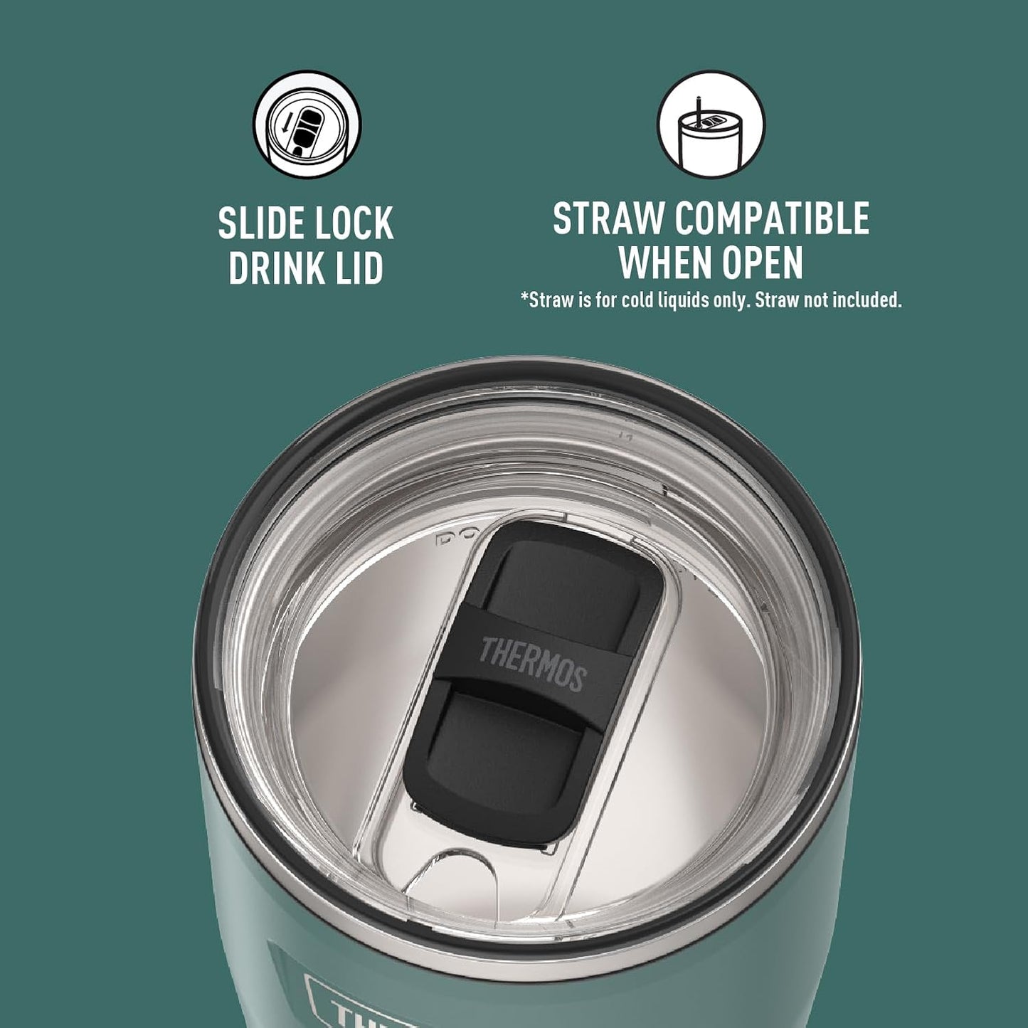 Icon Series 24oz Stainless Steel Tumbler with Slide Lock Lid, Leakproof, Fits Cupholder, Dishwasher Safe, Griptec™ Non‑Slip Base, Keeps Drinks Hot 6 Hrs/Cold 22 Hrs, Mystic Navy