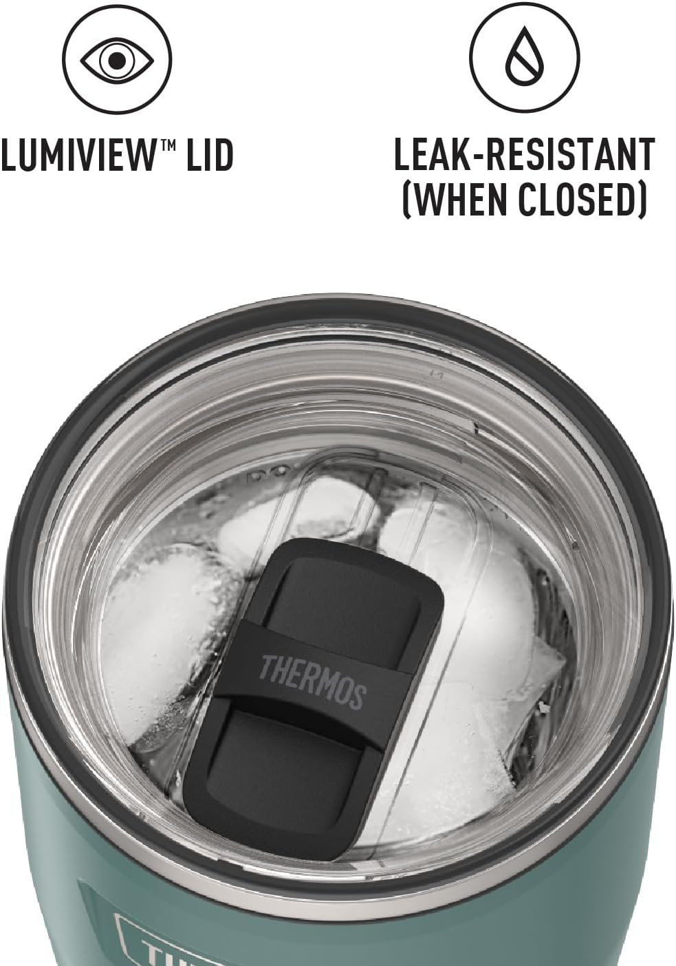 Icon Series 24oz Stainless Steel Tumbler with Slide Lock Lid, Leakproof, Fits Cupholder, Dishwasher Safe, Griptec™ Non‑Slip Base, Keeps Drinks Hot 6 Hrs/Cold 22 Hrs, Mystic Navy