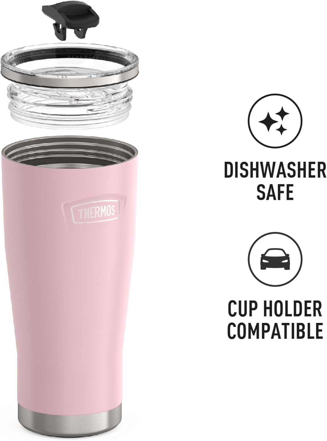 Icon Series 24oz Stainless Steel Tumbler with Slide Lock Lid, Leakproof, Fits Cupholder, Dishwasher Safe, Griptec™ Non‑Slip Base, Keeps Drinks Hot 6 Hrs/Cold 22 Hrs, Mystic Navy