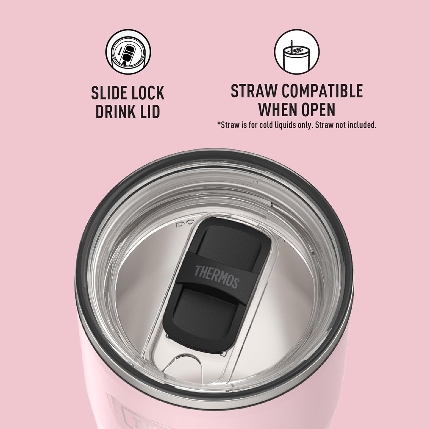 Icon Series 24oz Stainless Steel Tumbler with Slide Lock Lid, Leakproof, Fits Cupholder, Dishwasher Safe, Griptec™ Non‑Slip Base, Keeps Drinks Hot 6 Hrs/Cold 22 Hrs, Mystic Navy