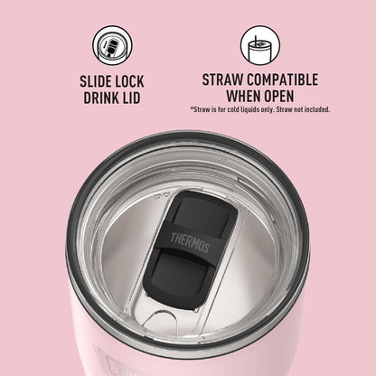 Icon Series 24oz Stainless Steel Tumbler with Slide Lock Lid, Leakproof, Fits Cupholder, Dishwasher Safe, Griptec™ Non‑Slip Base, Keeps Drinks Hot 6 Hrs/Cold 22 Hrs, Mystic Navy