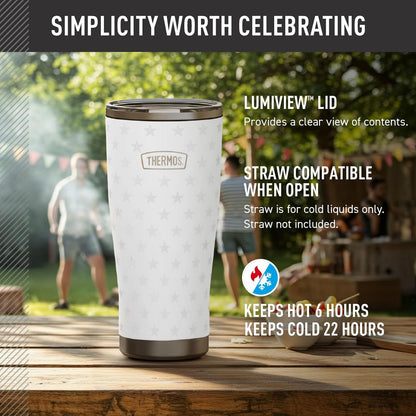Icon Series 24oz Stainless Steel Tumbler with Slide Lock Lid, Leakproof, Fits Cupholder, Dishwasher Safe, Griptec™ Non‑Slip Base, Keeps Drinks Hot 6 Hrs/Cold 22 Hrs, Mystic Navy