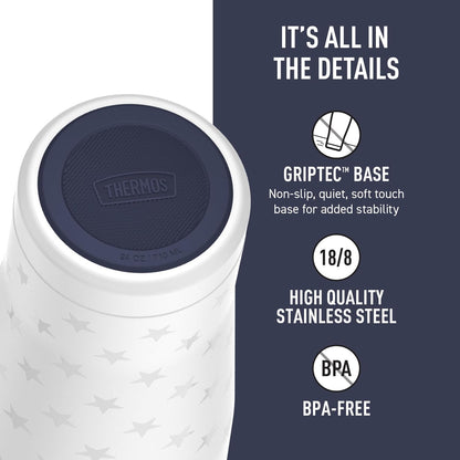 Icon Series 24oz Stainless Steel Tumbler with Slide Lock Lid, Leakproof, Fits Cupholder, Dishwasher Safe, Griptec™ Non‑Slip Base, Keeps Drinks Hot 6 Hrs/Cold 22 Hrs, Mystic Navy