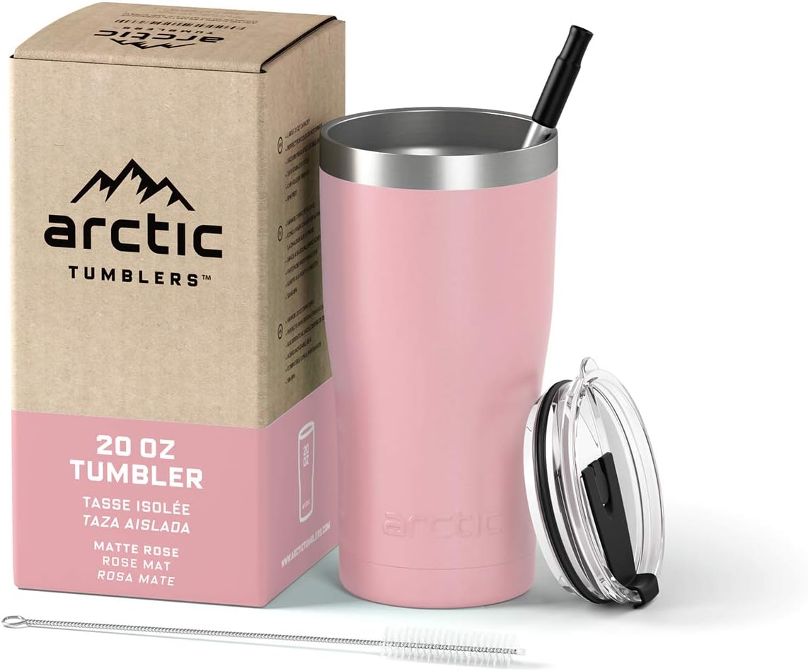 30 oz Tuscan Sun Insulated Tumbler with Straw & Cleaner - Retains Temperature up to 24hrs - Non-Spill Splash Proof Lid, Double Wall Vacuum Technology, BPA Free & Built to Last