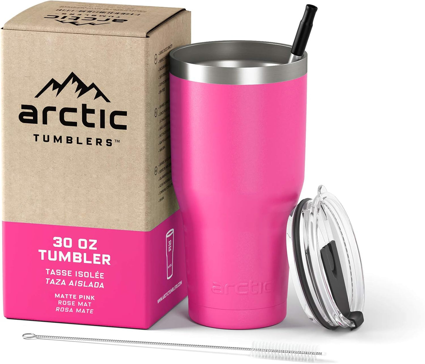 30 oz Tuscan Sun Insulated Tumbler with Straw & Cleaner - Retains Temperature up to 24hrs - Non-Spill Splash Proof Lid, Double Wall Vacuum Technology, BPA Free & Built to Last