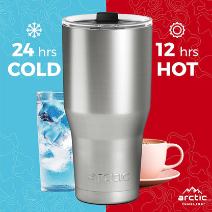 30 oz Tuscan Sun Insulated Tumbler with Straw & Cleaner - Retains Temperature up to 24hrs - Non-Spill Splash Proof Lid, Double Wall Vacuum Technology, BPA Free & Built to Last