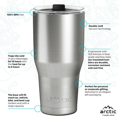 30 oz Tuscan Sun Insulated Tumbler with Straw & Cleaner - Retains Temperature up to 24hrs - Non-Spill Splash Proof Lid, Double Wall Vacuum Technology, BPA Free & Built to Last