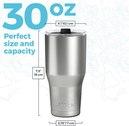 30 oz Tuscan Sun Insulated Tumbler with Straw & Cleaner - Retains Temperature up to 24hrs - Non-Spill Splash Proof Lid, Double Wall Vacuum Technology, BPA Free & Built to Last