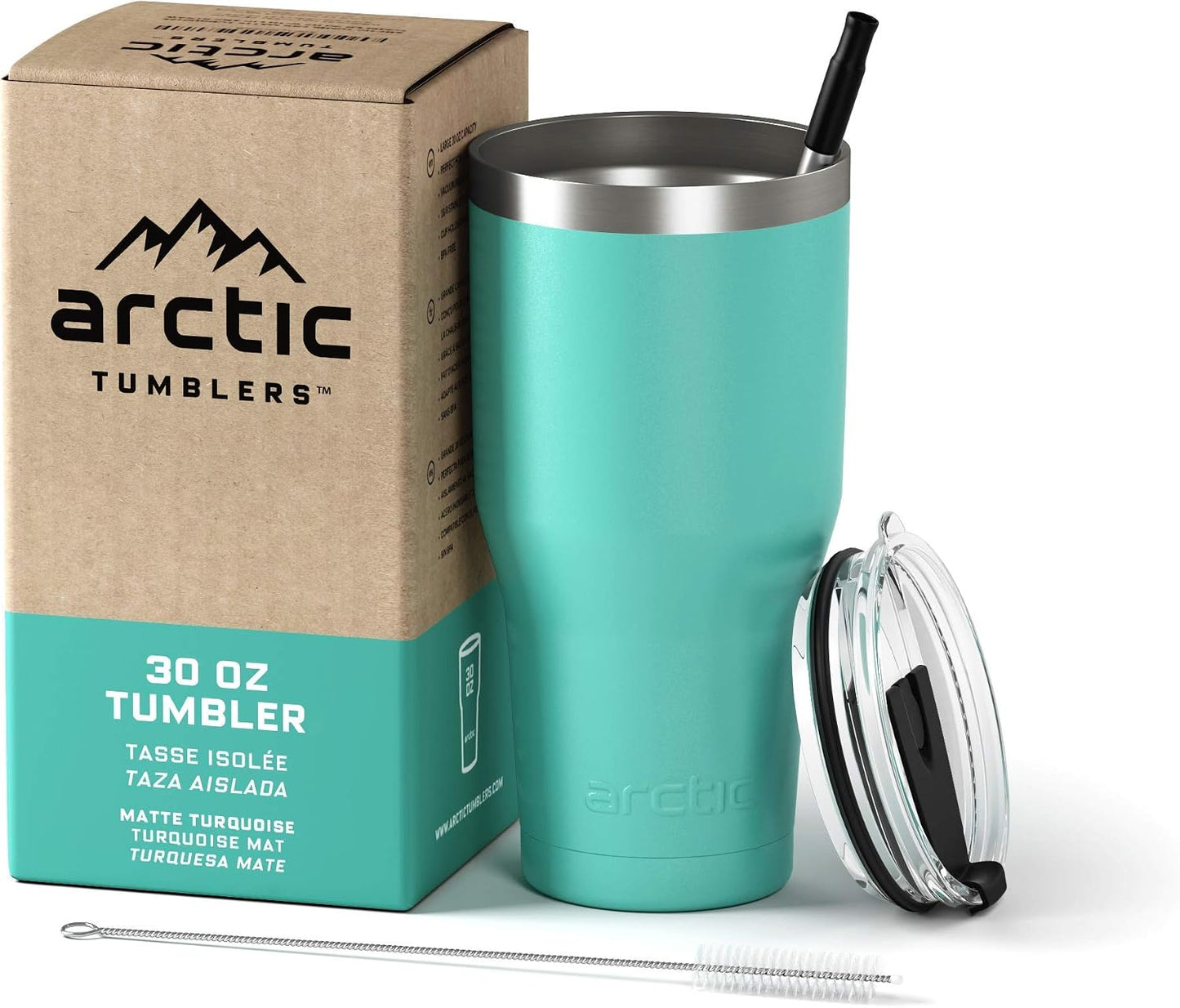 30 oz Tuscan Sun Insulated Tumbler with Straw & Cleaner - Retains Temperature up to 24hrs - Non-Spill Splash Proof Lid, Double Wall Vacuum Technology, BPA Free & Built to Last
