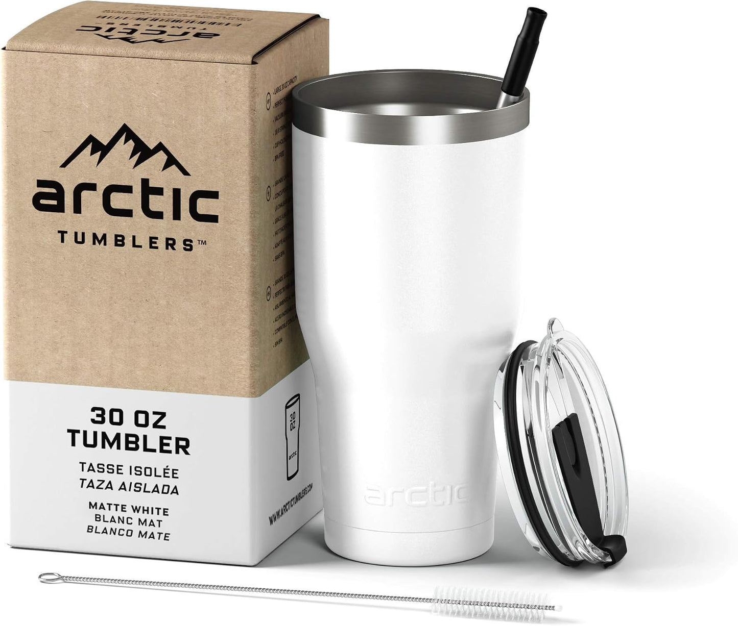 30 oz Tuscan Sun Insulated Tumbler with Straw & Cleaner - Retains Temperature up to 24hrs - Non-Spill Splash Proof Lid, Double Wall Vacuum Technology, BPA Free & Built to Last
