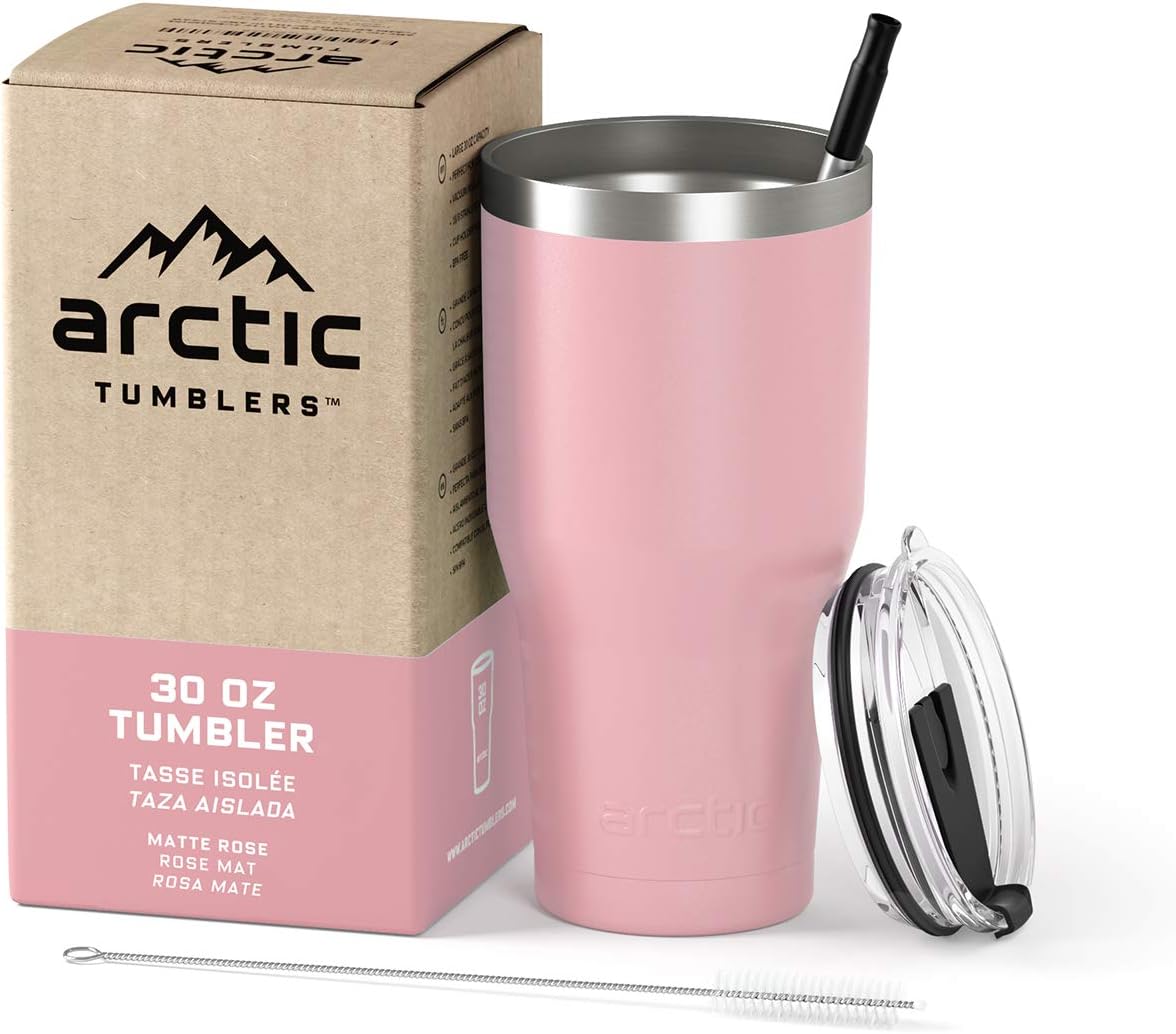 30 oz Tuscan Sun Insulated Tumbler with Straw & Cleaner - Retains Temperature up to 24hrs - Non-Spill Splash Proof Lid, Double Wall Vacuum Technology, BPA Free & Built to Last